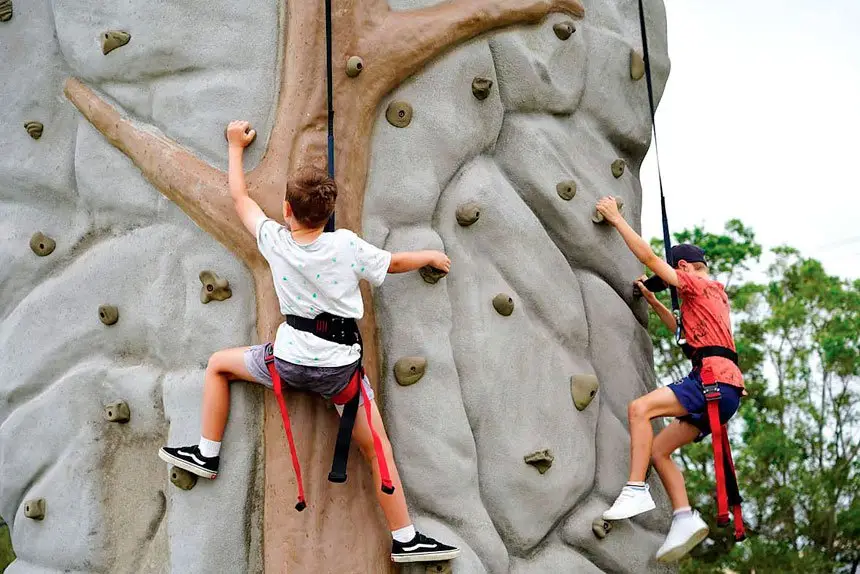 ACTIVE FUN: Supervised climbing activities are on the agenda.