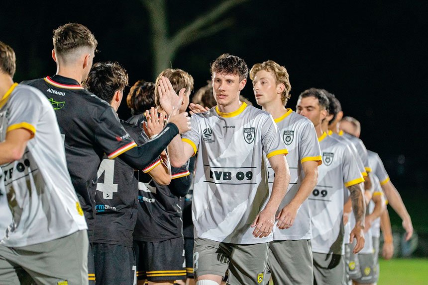 Players acknowledge the hard-fought contest.