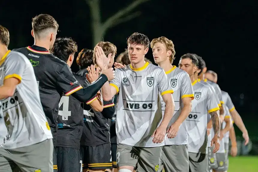 Players acknowledge the hard-fought contest.