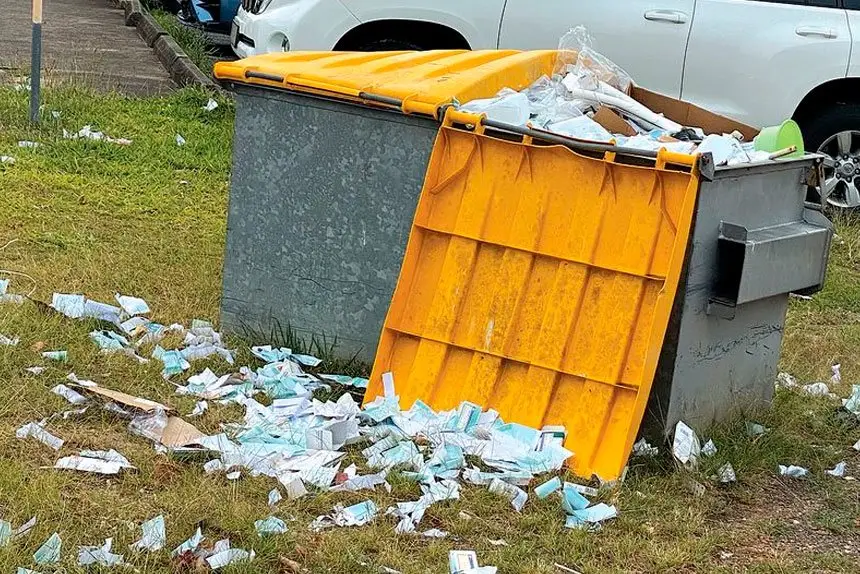 Scripts in the dirt outside a Capalaba pharmacy were first reported in November 2022, this newspaper has been told.