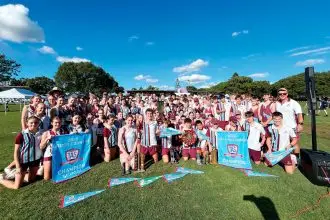 The proud Ormiston College cross country team after the TAS carnival.