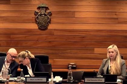 COUNCIL CHAOS: Mayor Jos Mitchell did not present the 2025/26 Budget, leaving the job to CEO Louise Rusan.