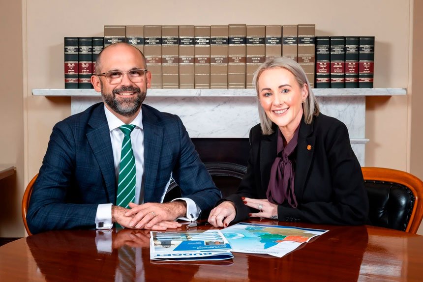 BROAD INVESTMENT: State Treasurer David Janetzki with State Member for Redlands Rebecca Young.