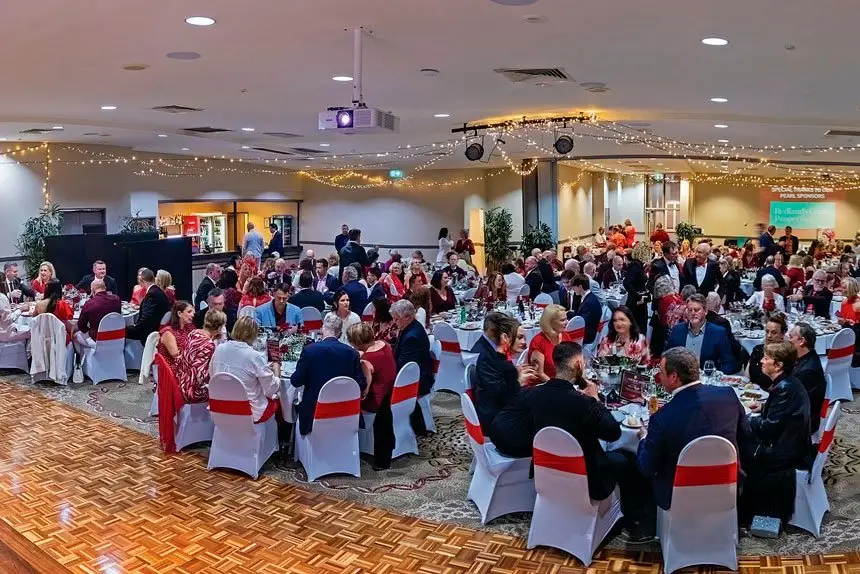 EXCELLENT TURNOUT: More than 200 guests attended the 11th annual Dîner en Rouge at the Redland Sporting Club.