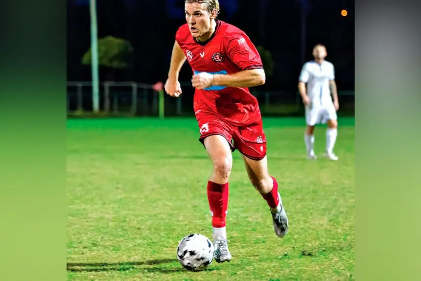 Redlands United’s man of the match, Eamonn Ross.
