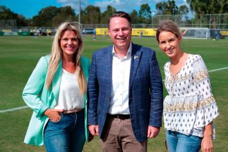 BALANCED BUDGET: Cr Alex Givney, Mayor Adrian Schrinner and Cr Lisa Atwood.