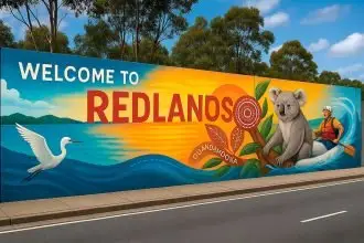 An artist’s mock-up of a possible future mural.