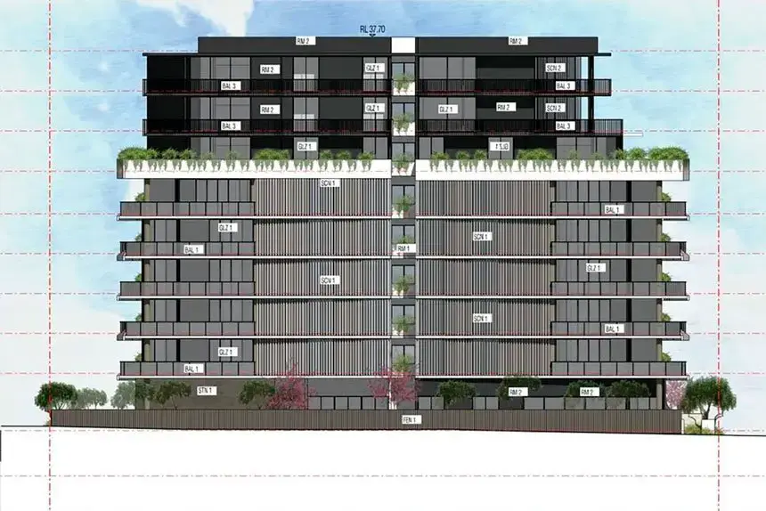 TALL TALE: The proposed nine-storey building at the centre of the ongoing debate.