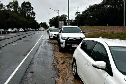 NOTHING BUT TROUBLE: There’s no footpath. No protection from speeding cars. No buffer for a turning vehicle.