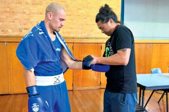 Kipa “The Ripa” Keremete and coach Leon enjoyed a quick victory at Bundaberg.