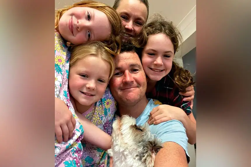 Jodie Bromiley, her husband Dennis, and their daughters Charli, Ava and Mila.
