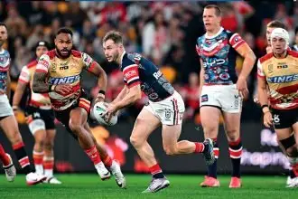 Roosters halfback Sam Walker at his scheming best during the NRL Round 23 match against the Dolphins at Suncorp Stadium. PHOTO: AAP Image/Dave Hunt
