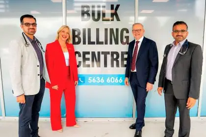 Prime Minister Anthony Albanese and Member for Bonner Kara Cook announce an Urgent Care Clinic for Bonner during the election campaign.
