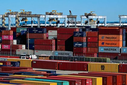 BOLD PLANS: Shipping containers are seen waiting to be loaded at the Port of Brisbane in Brisbane.