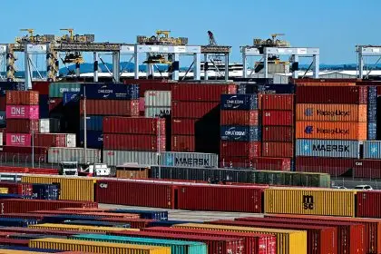 BOLD PLANS: Shipping containers are seen waiting to be loaded at the Port of Brisbane in Brisbane.