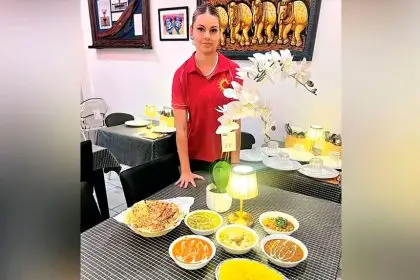 Waitress Tania Overson from the Punjabi Sunrise in Alexandra Hills.