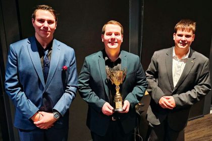 The winning team – Hunter Brown, George Alderson and Bailey Lougheed.