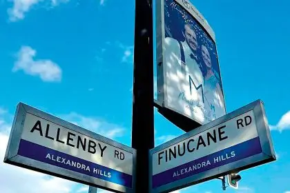 POIGNANT REMINDER: The Allenby Rd and Finucane Rd intersection with the memorial sign.