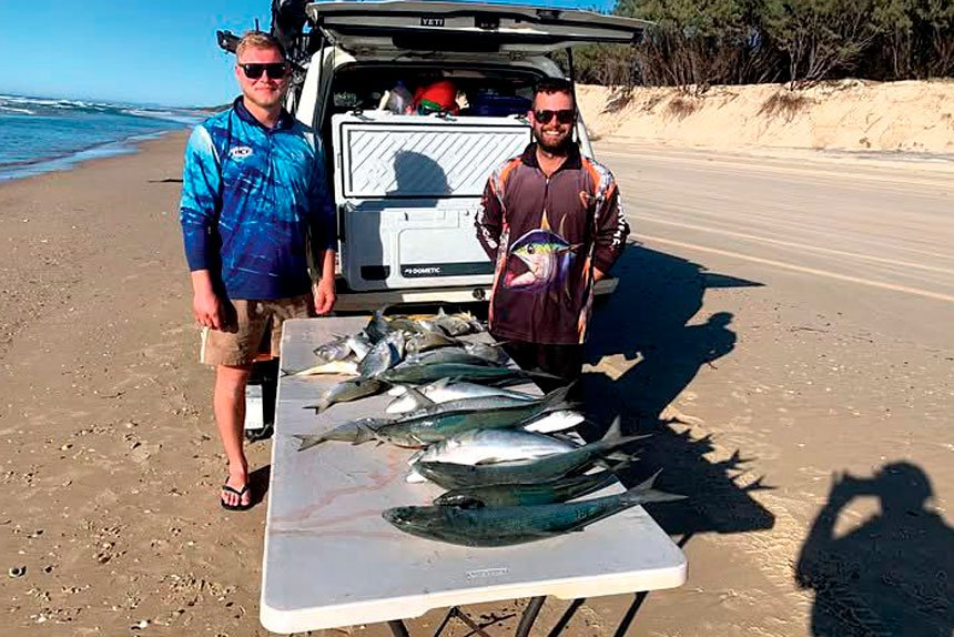 More than 60 anglers fished along Straddie’s Main Beach during the annual Beach Fishing Trip last month.
