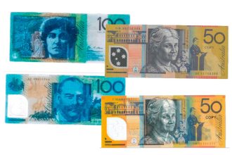 Counterfeit $100 and $50 notes confiscated in the area.