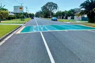 SAVING LIVES: The new road marking to on Fitzroy St.