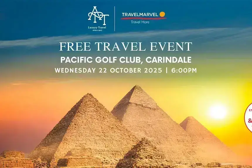 Register now for the next Free Travel Event.