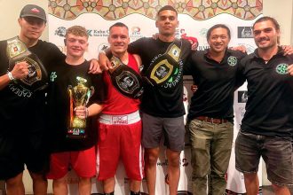 Neon Boxing Academy champions and coaches at the First Nations Boxing Championships.