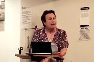 NOT FAIR: Emmanuelle Rousseau voicing the concerns of residents who she says have been disadvantaged by the policy.