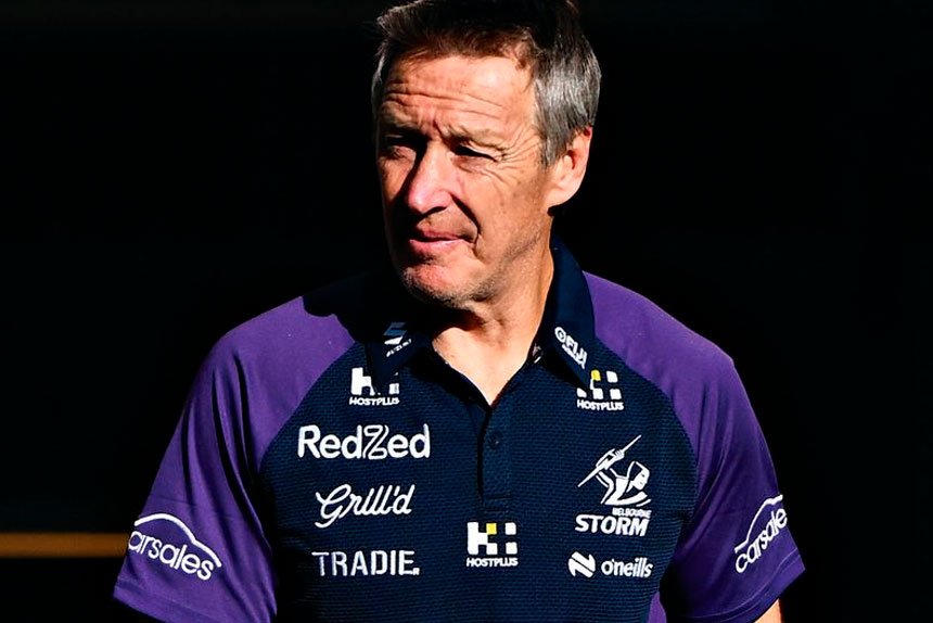The Storm’s Craig Bellamy will be up against the Broncos’ Michael Maguire in the battle of the coaches. PHOTO: AAP Image/Joel Carrett