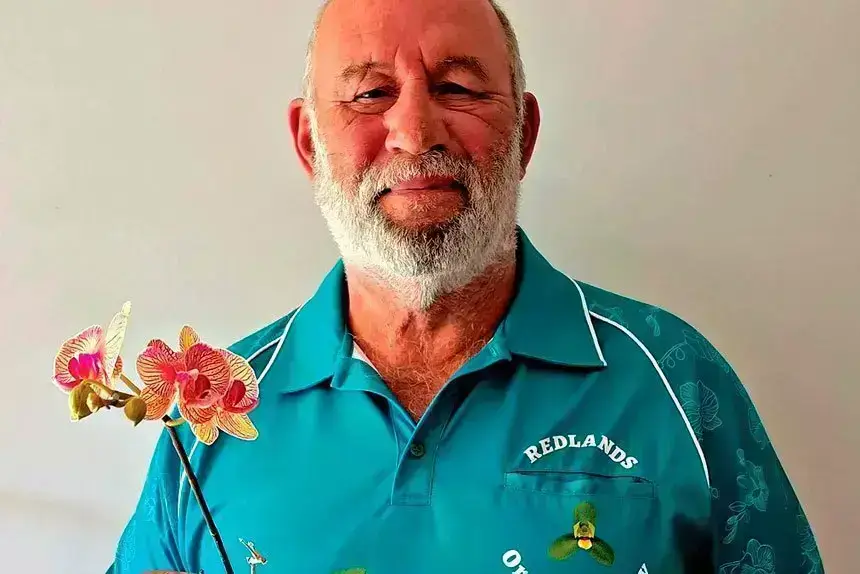 David Williams has an eclectic collection of orchids, some of which will be on show at the Redlands Orchid Society Spring Show.