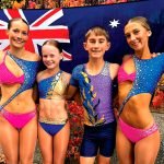 Baylee Caruso, Lily Rose Marshall, Ben Ellis, and Khloe Lugton during Day 2 of the World Championships in Prague.