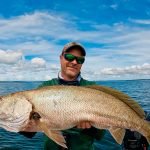 Peter Herbst fishes for himself, but also for 9000 YouTube subscribers. Here he has a jewfish, caught in Moreton Bay, his prime fishing spot.