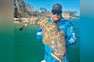 Fisherman Nick Whyte with a flathead. He will compete in a flathead fishing competition at Southport on November 22