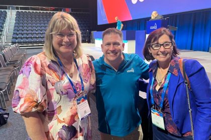 KEY REFORMS: MP Anne Leahy, LGAQ President Matt Burnett, and Deputy Mayor Julie Talty.