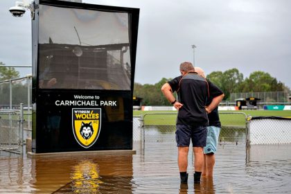 Flooded fields at Wynnum Wolves.