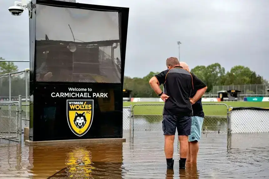 Flooded fields at Wynnum Wolves.