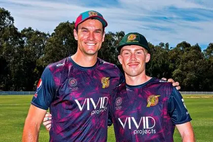 Ely Robertson and James Bazley. PHOTO: Doug O’Neill