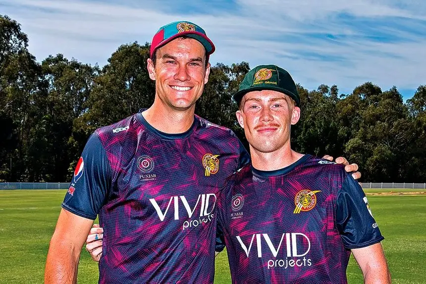 Ely Robertson and James Bazley. PHOTO: Doug O’Neill