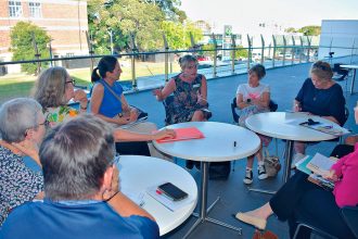 TOUGH QUESTIONS: Wynnum Manly Councillor Alex Givney answers questions at the residents’ meeting.