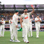 Australian bowler Michael Neser celebrates after taking five wickets on Day 4 of the Second Ashes Test between Australia and England at The Gabba. PHOTO: AAP Image/Dave Hunt