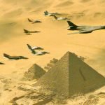 In 1999, a US Air Force B-1B Lancer bomber led a flight of multi-nation aircraft over the Great Pyramids of Giza.
