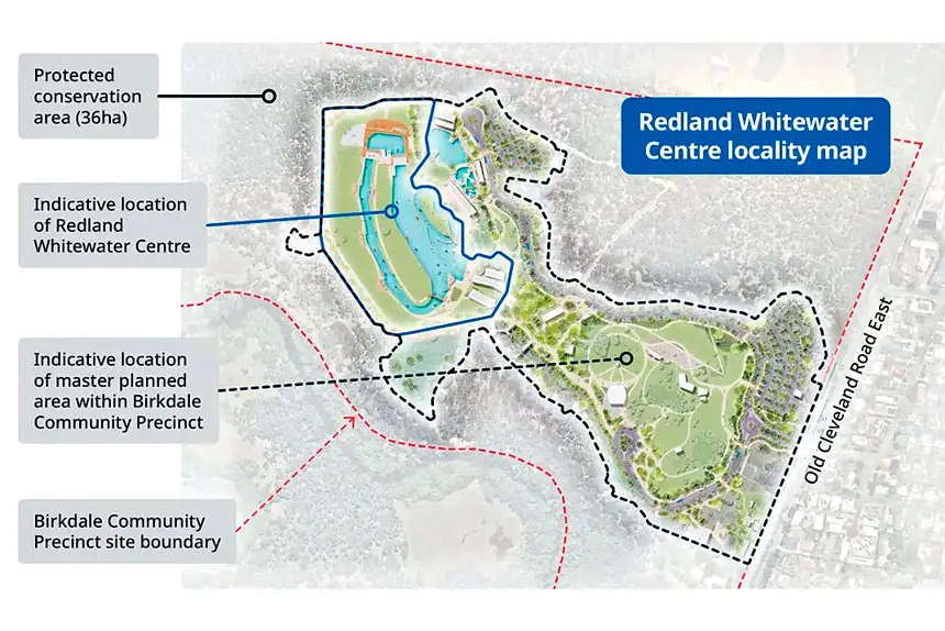 EARLY LOOK: A Redland Whitewater Centre locality map.
