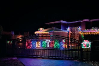 LIGHTS, ACTION!: Displayed in all its glory, 10 Huntly Place, Redland Bay.