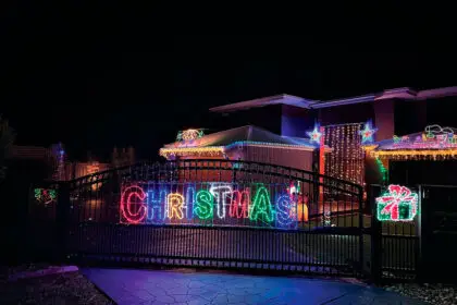 LIGHTS, ACTION!: Displayed in all its glory, 10 Huntly Place, Redland Bay.