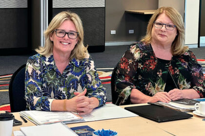 WAIT OVER: Mayor Jos Mitchell with fellow Redlands Coast 2032 Legacy Working Group member Anne Livingstone.