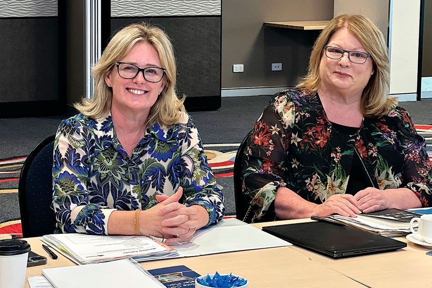 WAIT OVER: Mayor Jos Mitchell with fellow Redlands Coast 2032 Legacy Working Group member Anne Livingstone.