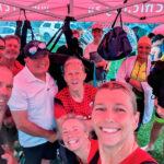 The RCMC Team sheltering from the torrential rain at the Robina Triathlon.