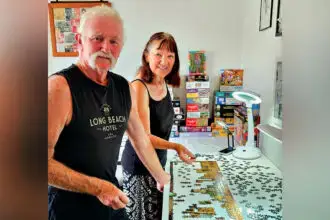 Keen jigsaw puzzlers, the Mortimers have tackled hundreds of puzzles over the years.