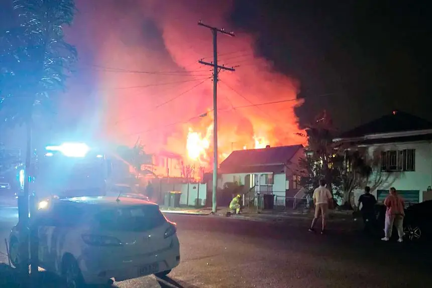 DEVASTATING: Fire tore through the two homes.