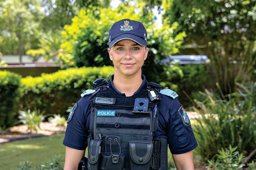 NEW RECRUIT: From the surf to the station – Constable Sophie Christie.